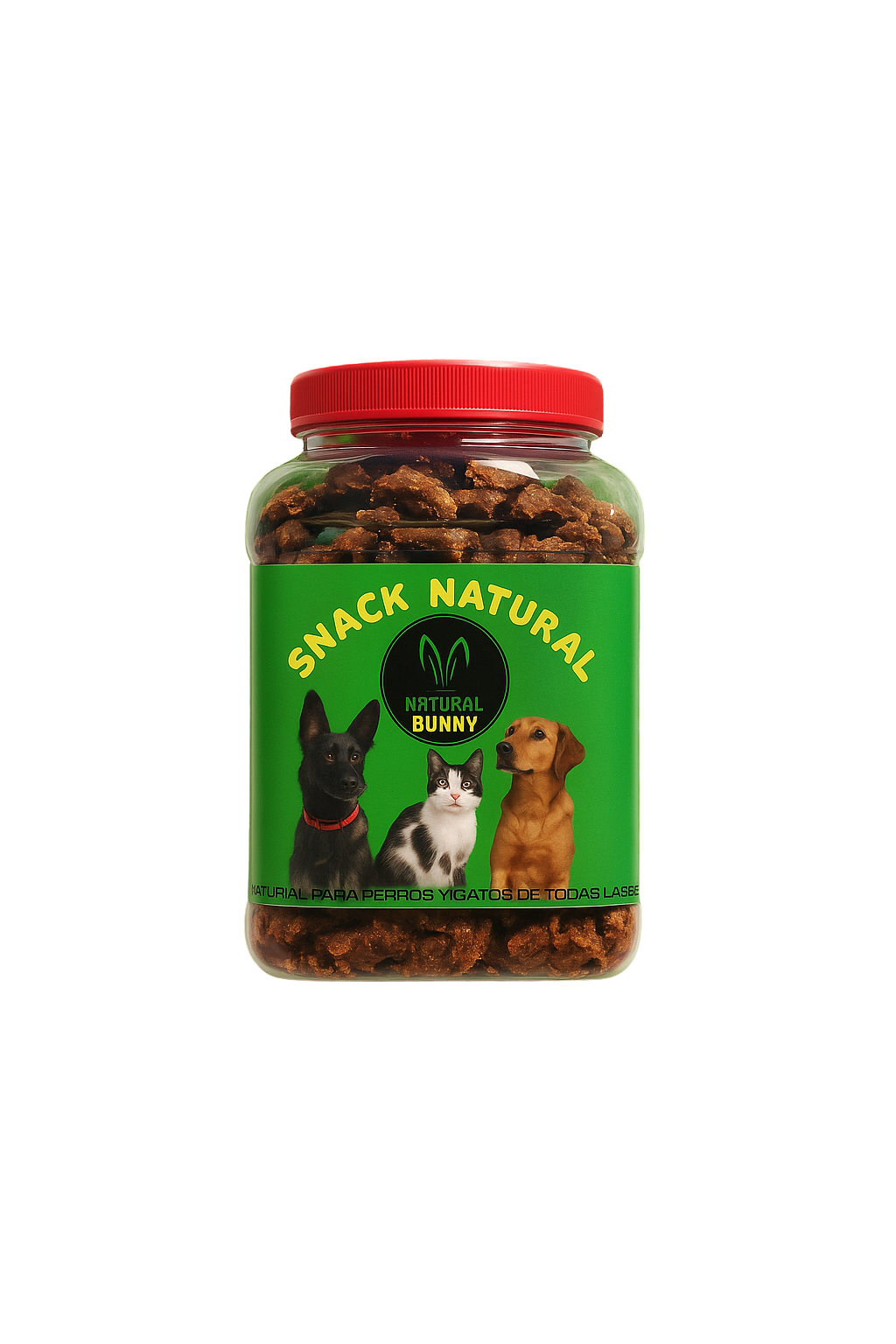 Tarro de snacks Natural Bunny — proteína de conejo deshidratada